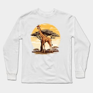 Watercolor Giraffe Long Sleeve T-Shirt